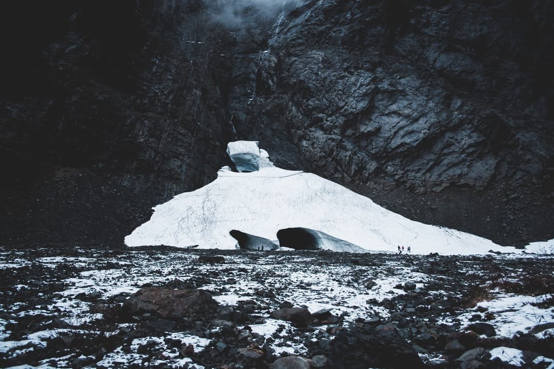 ice caves in the wild landscape photo of ice near ...